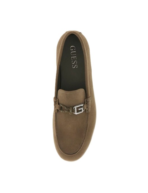 mocassini guess UOMO VERDE OLIVE - FMJHEASUE14 vista superiore