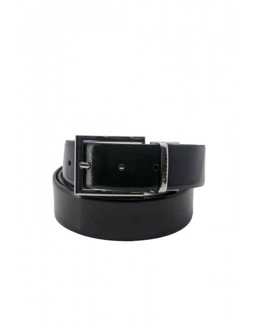 cintura reversibile john richmond UOMO BLACK/BLACK - JR-C53 vista frontale trama lucida