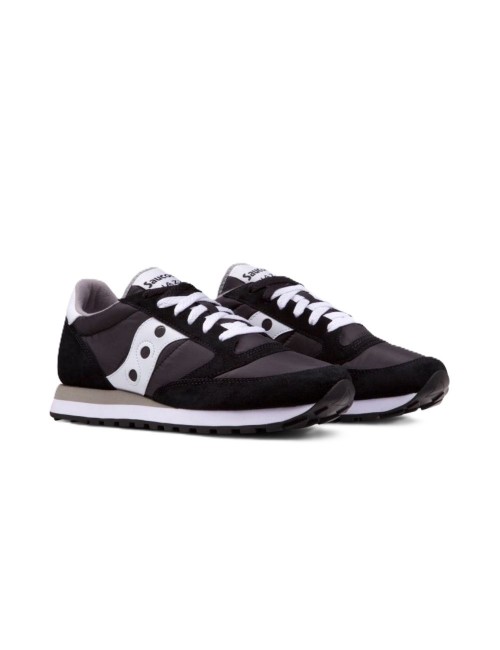 scarpe saucony UOMO NERE E BIANCHE BLK/WHT - JAZZ ORIGINAL - S2044-449 vista frontale