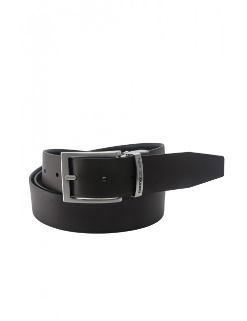 cintura reversibile momodesign UOMO BLACK E MORO - MO-91CN vista frontale marrone