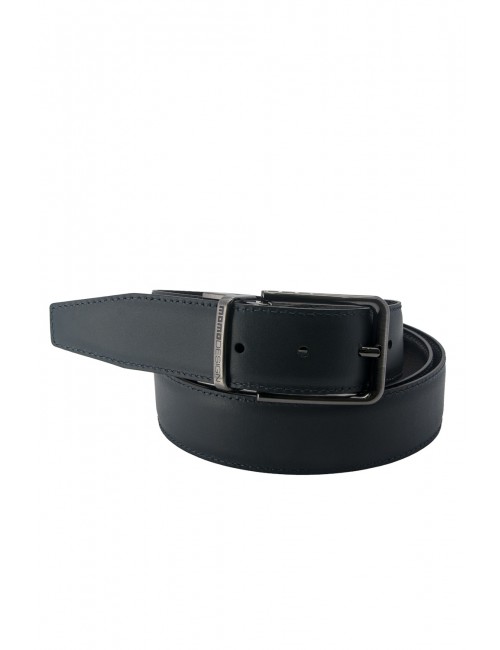 cintura reversibile momodesign UOMO BLACK E BLUE - MO-06CN vista frontale blu
