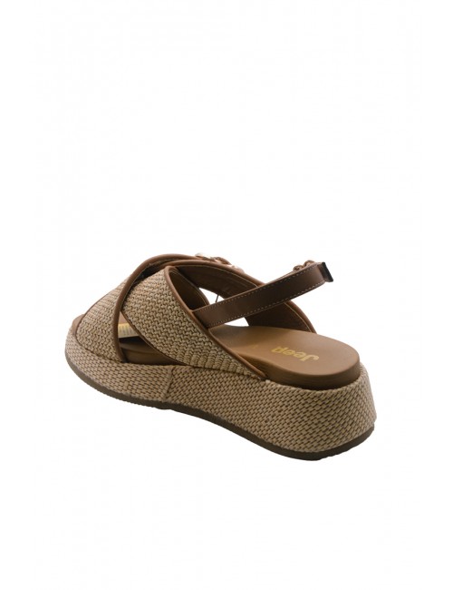 sandali jeep DONNA BEIGE 026 NATURAL - KARINA CROSS - JL61590A vista posteriore