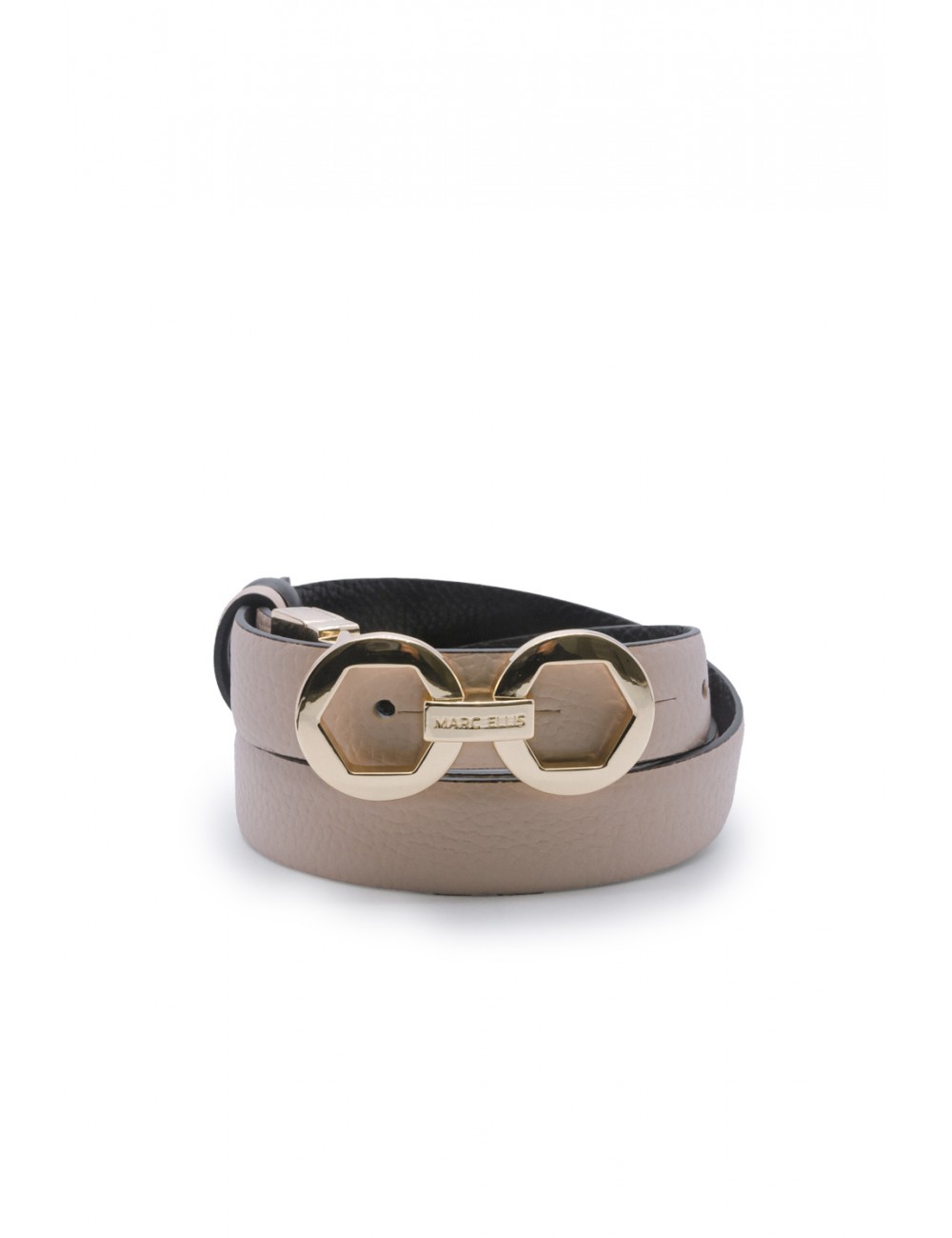 cintura reversibile marc ellis DONNA NUDE-BLACK/GOLD - ME BELT-172 DO vista frontale rosa chiaro