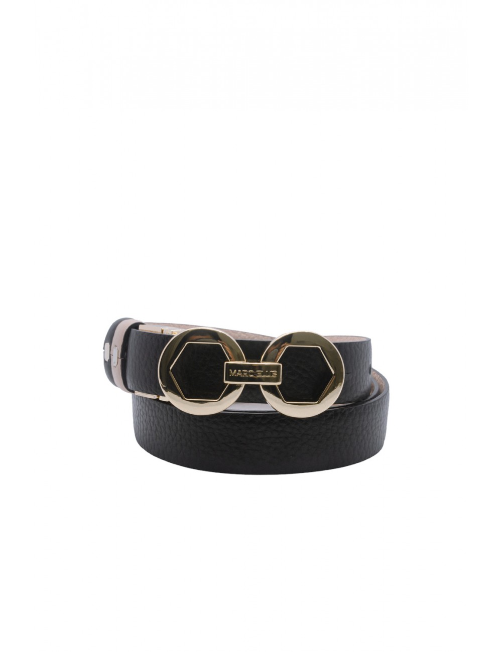 cintura reversibile marc ellis DONNA NUDE-BLACK/GOLD - ME BELT-172 DO vista frontale rosa chiaro
