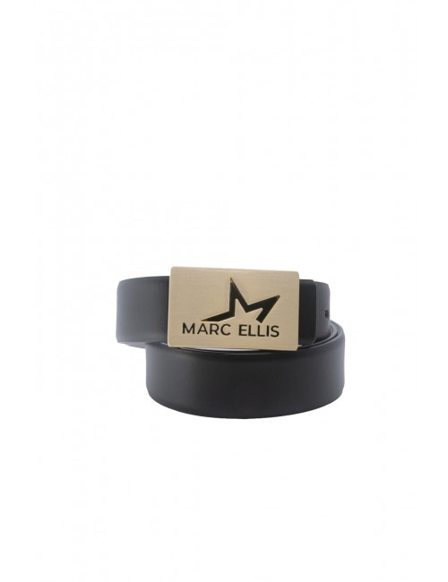 cintura reversibile marc ellis DONNA BLACK-OFF BLANC/GOLD - ME BELT-182 vista frontale nera