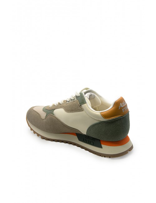 scarpe atlantic stars UOMO AVORIO E VERDI 0101 WHITE BEIGE - DRAC1010 vista posteriore