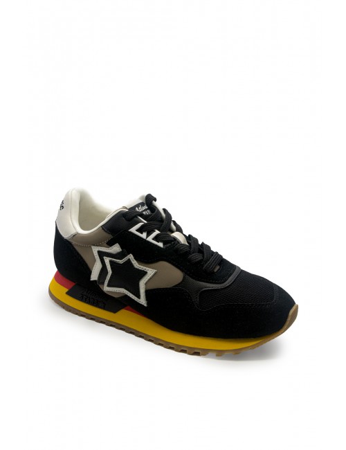 scarpe atlantic stars UOMO 0534 BLACK YELLOW - DRAC1010 vista frontale