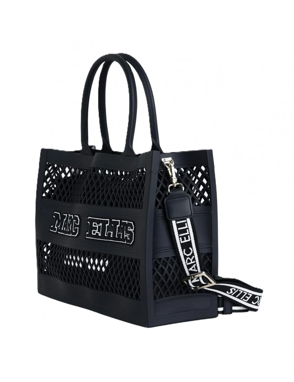 borsa marc ellis DONNA BLACK E LIGHT GOLD - FLAT SPONGE M vista laterale