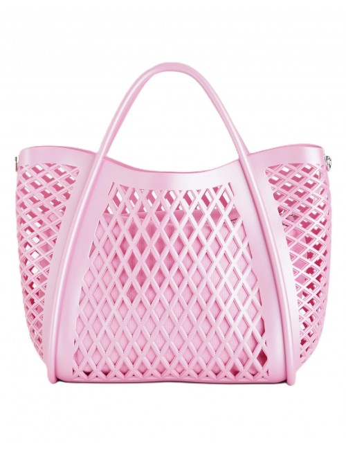 borsa marc ellis DONNA CASHMERE ROSE E LIGHT GOLD - FLAT BASKET M vista posteriore
