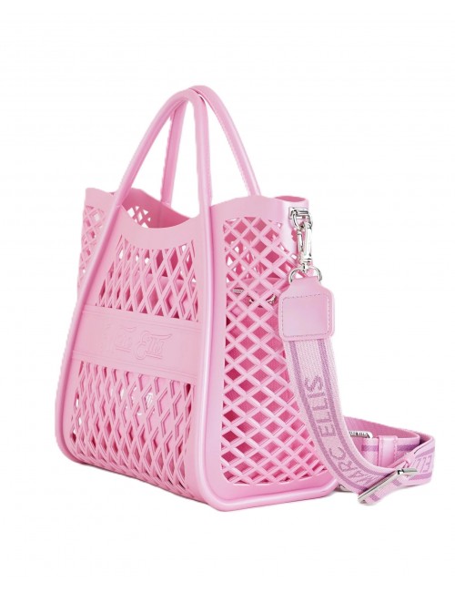 borsa marc ellis DONNA CASHMERE ROSE E LIGHT GOLD - FLAT BASKET M vista laterale