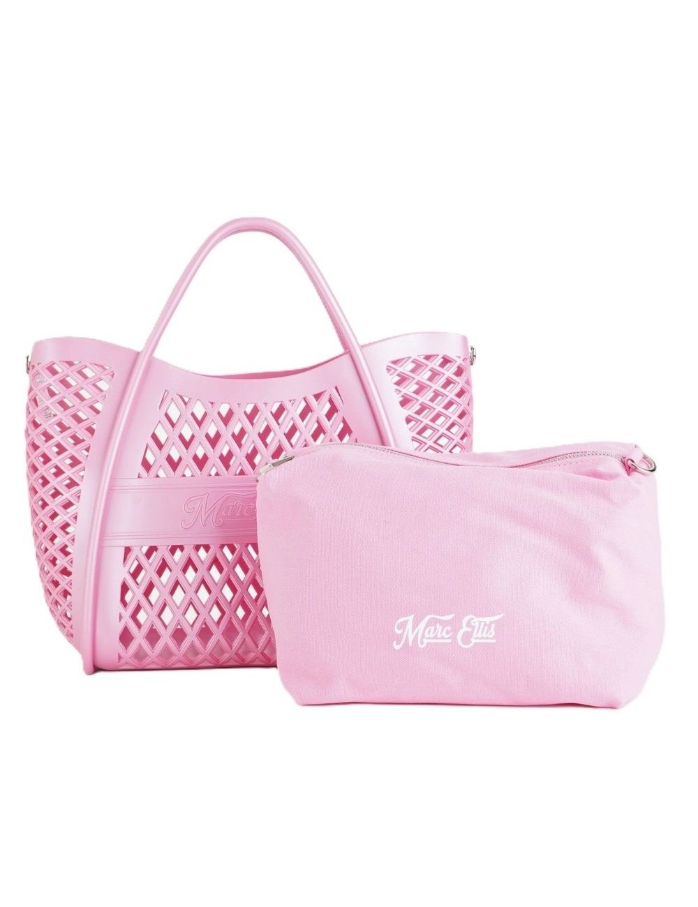borsa marc ellis DONNA CASHMERE ROSE E LIGHT GOLD - FLAT BASKET M vista frontale pochette