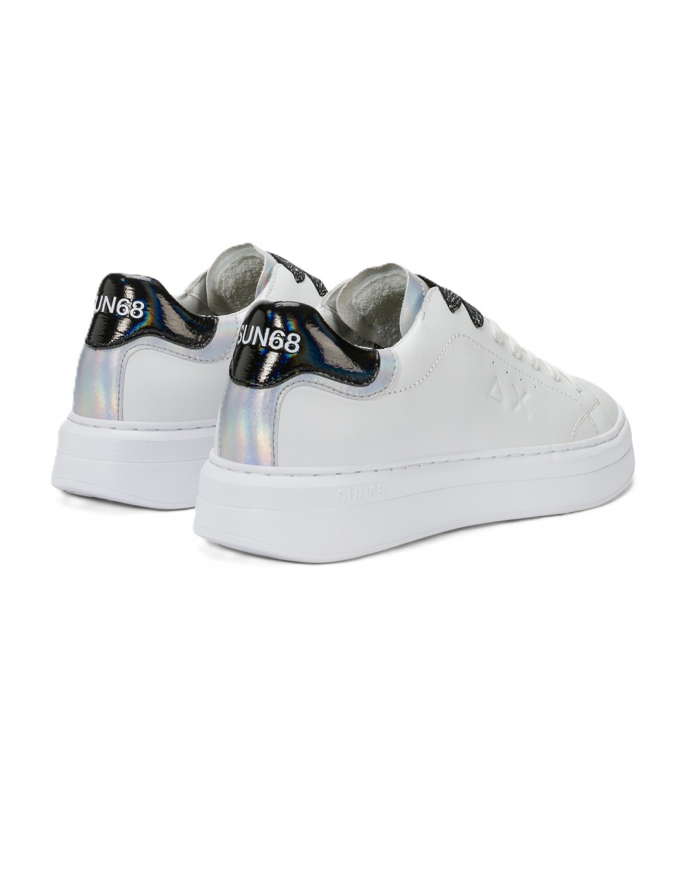 scarpe sun68 DONNA 0111 BIANCO/NERO - Z36238 GRACE LEATHER vista posteriore