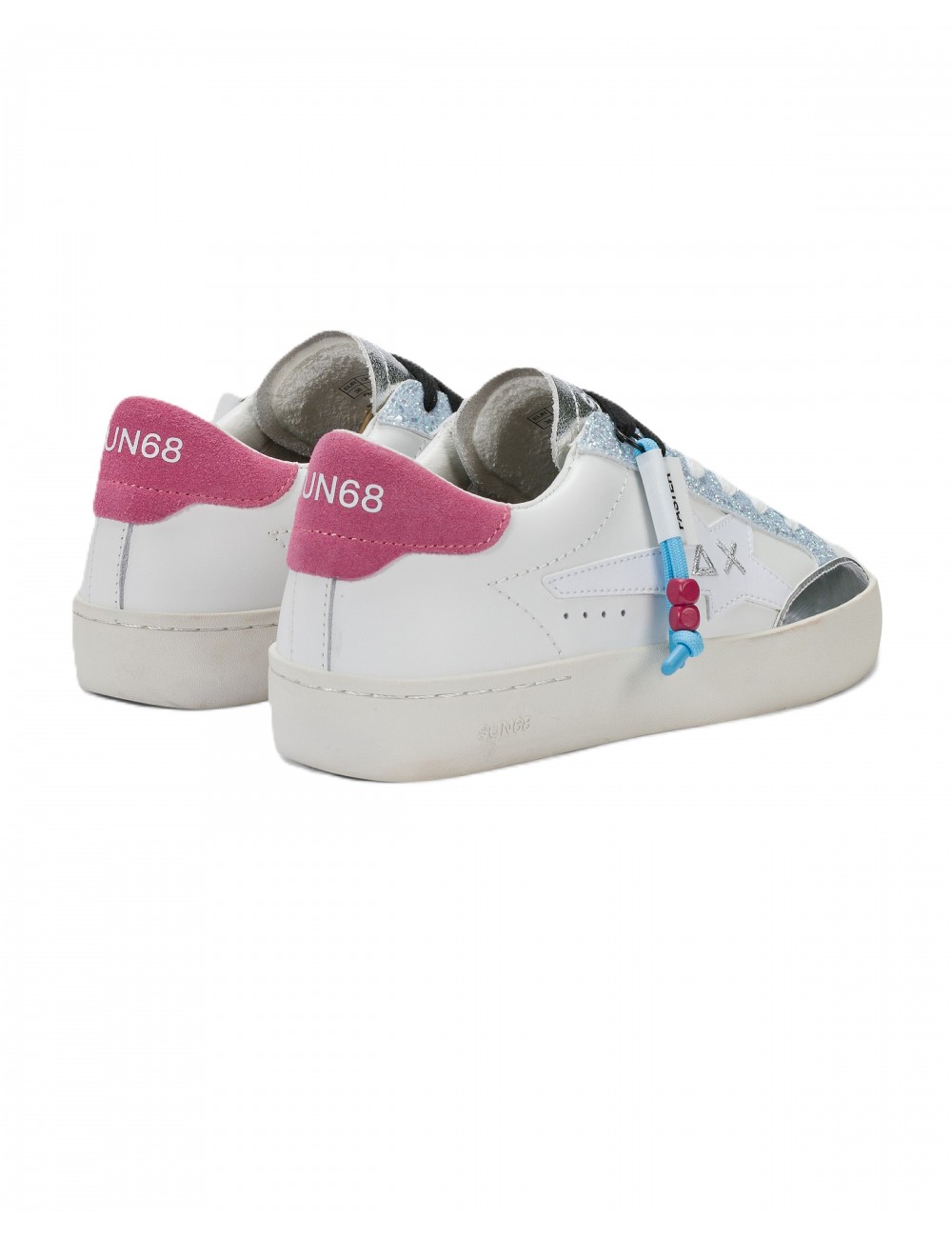 scarpe sun68 DONNA 0105 BIANCO/AZZURRO -  Z36242 KATY LEATHER vista posteriore