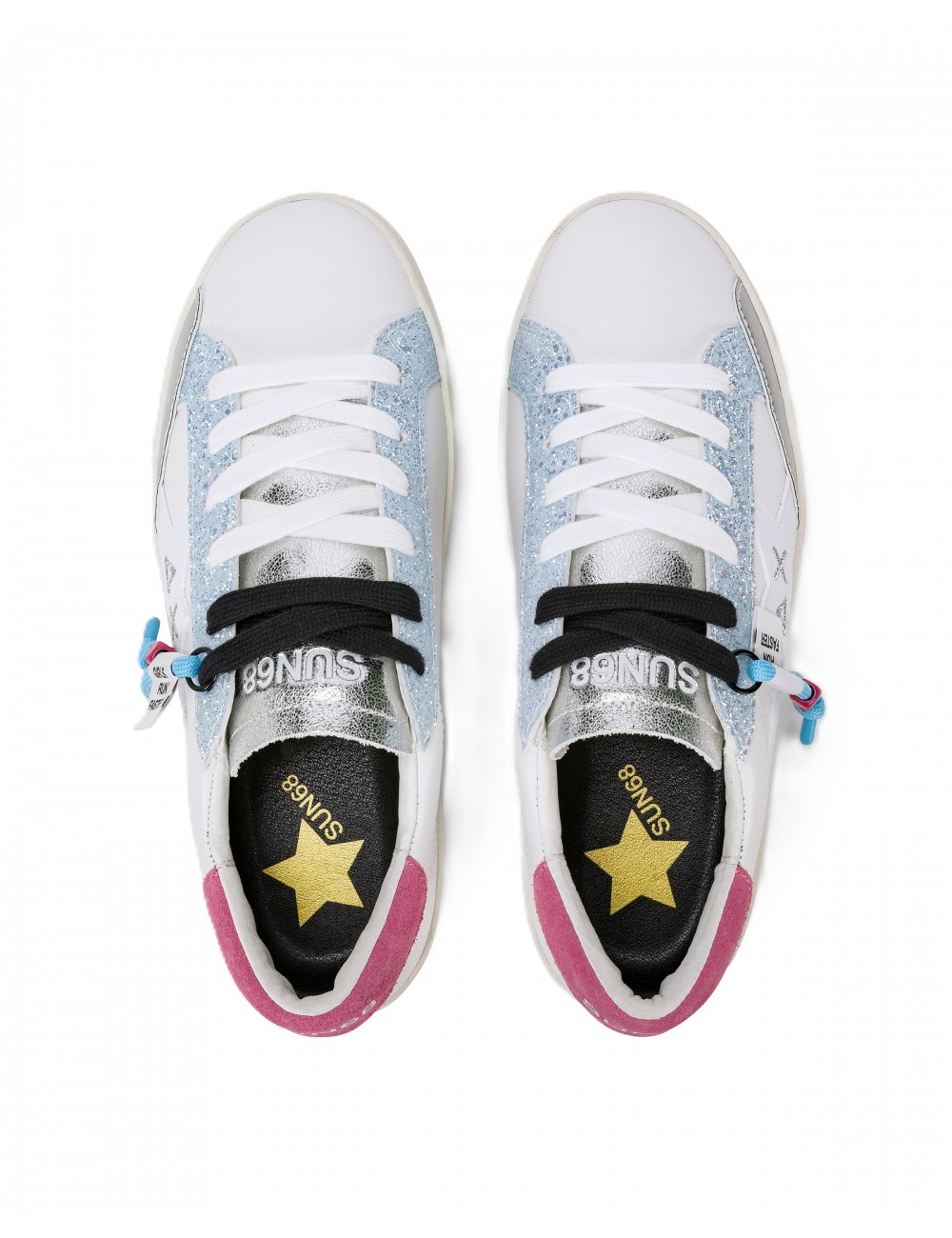 scarpe sun68 DONNA 0105 BIANCO/AZZURRO -  Z36242 KATY LEATHER vista superiore