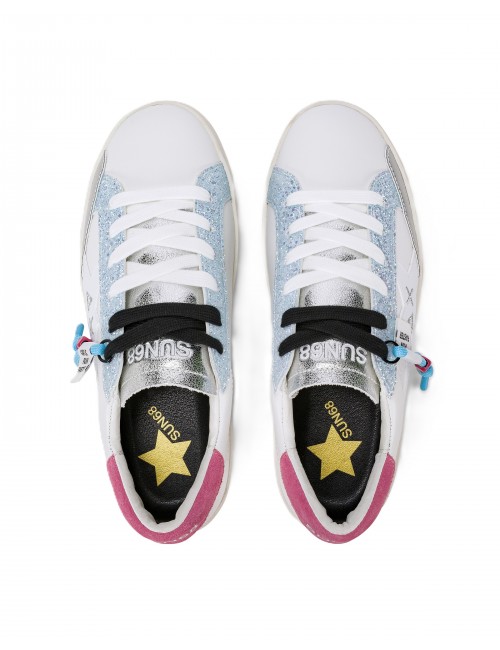 scarpe sun68 DONNA 0105 BIANCO/AZZURRO -  Z36242 KATY LEATHER vista superiore