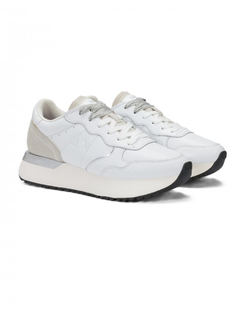 scarpe sun68 DONNA 01 BIANCHE - Z36210 BIG ALLY LEATHER vista frontale