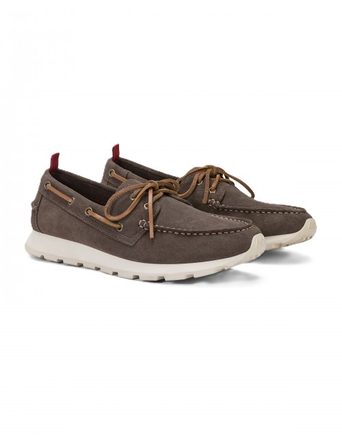 mocassini sun68 UOMO 08 MARRONI - Z36113 TOM BARCA SUEDE vista frontale