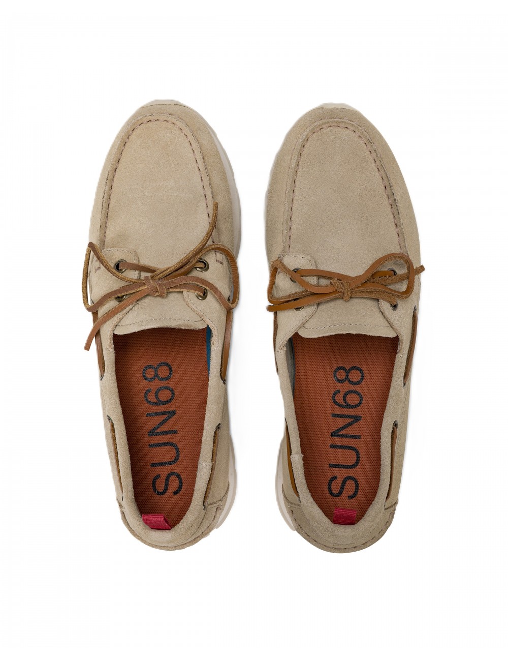 mocassini sun68 UOMO 16 BEIGE - Z36113 TOM BARCA SUEDE vista superiore