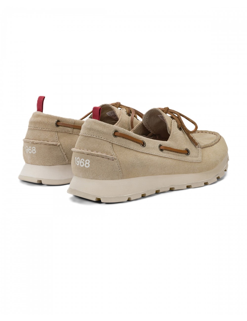 mocassini sun68 UOMO 16 BEIGE - Z36113 TOM BARCA SUEDE vista posteriore
