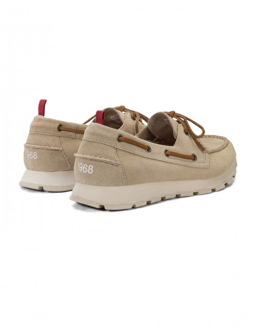 mocassini sun68 UOMO 16 BEIGE - Z36113 TOM BARCA SUEDE vista posteriore