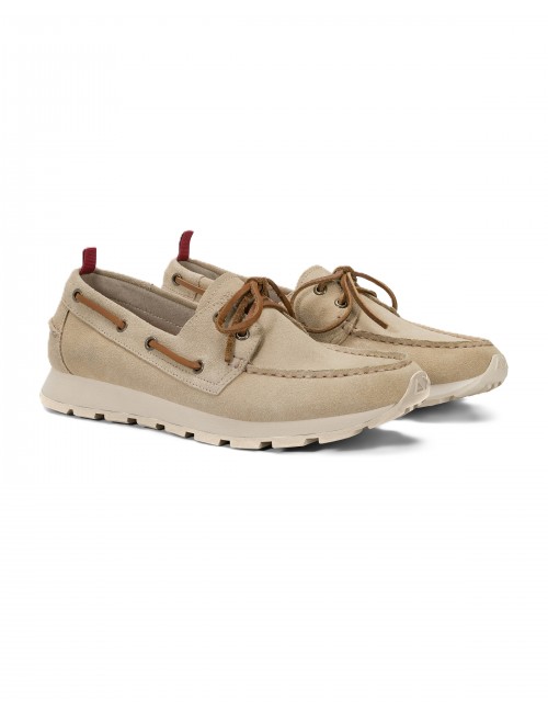 mocassini sun68 UOMO 16 BEIGE - Z36113 TOM BARCA SUEDE vista frontale