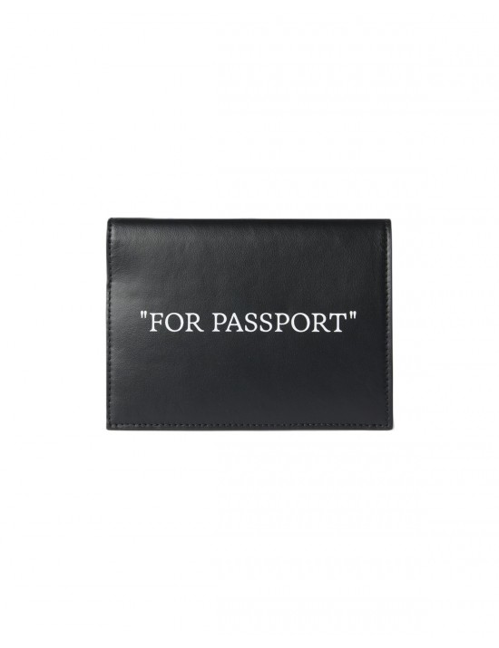 porta passaporto off-white UNISEX BLACK-WHITE - OMND09OC99LEA0011001 vista frontale