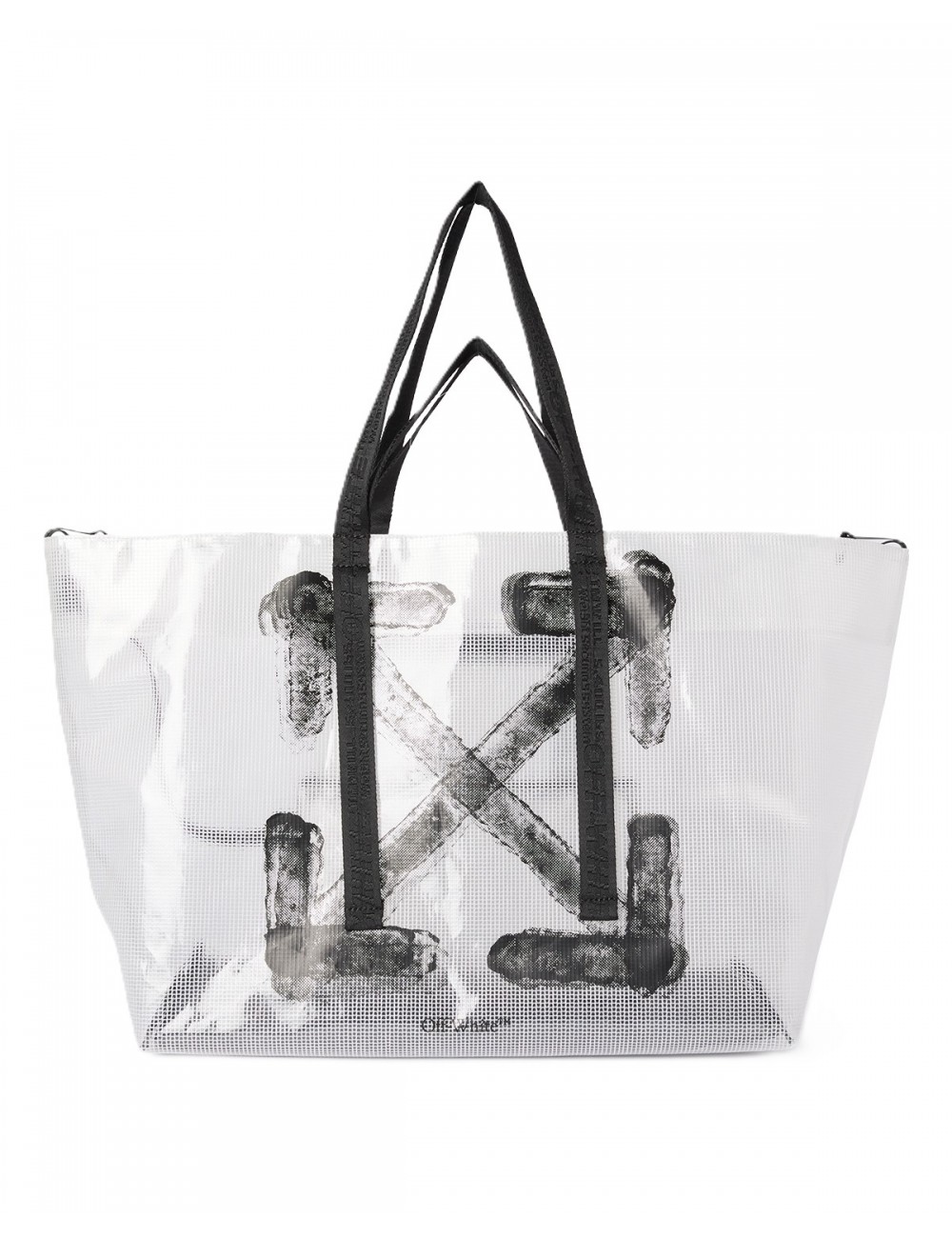 borsa off-white DONNA BIANCA TRANSPARENT-BLACK - OWNA23IC99FAB0017910 vista frontale