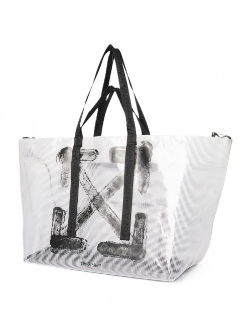 borsa off-white DONNA BIANCA TRANSPARENT-BLACK - OWNA23IC99FAB0017910 vista laterale