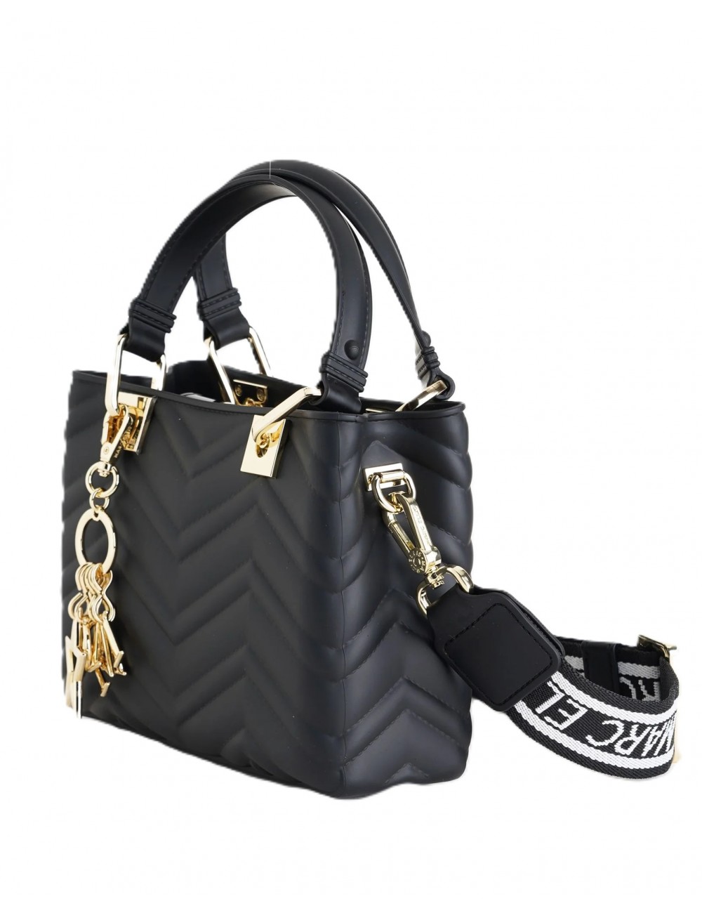 borsa marc ellis DONNA BLACK E LIGHT GOLD - KRISSY WAVE S vista frontale