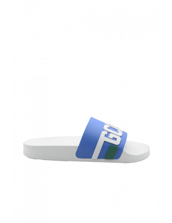 ciabatte gcds UOMO BIANCHE BLUE-WHITE-GREEN - GCU1139 513 vista laterale