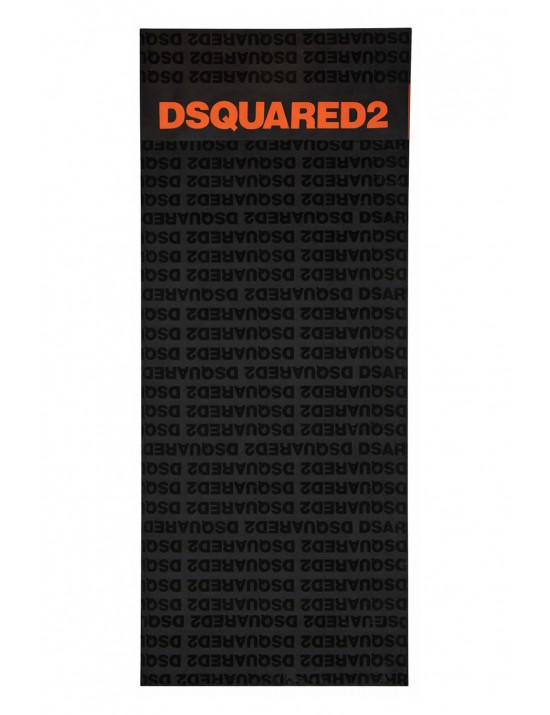 telo mare dsquared2 UNISEX NERO E ARANCIONE - D7P006610.015 vista frontale