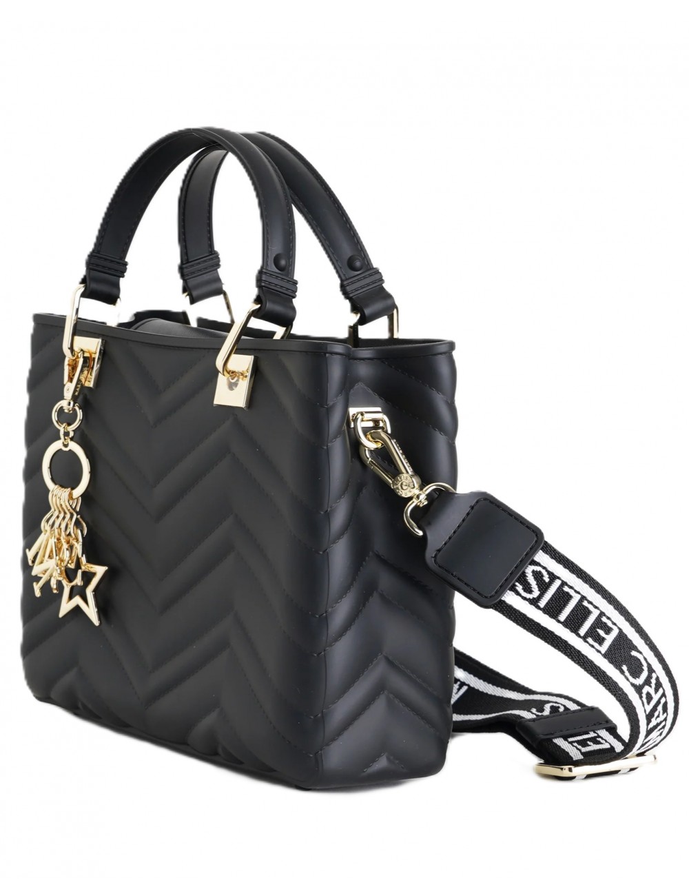 borsa marc ellis DONNA BLACK E LIGHT GOLD - KRISSY WAVE M vista frontale