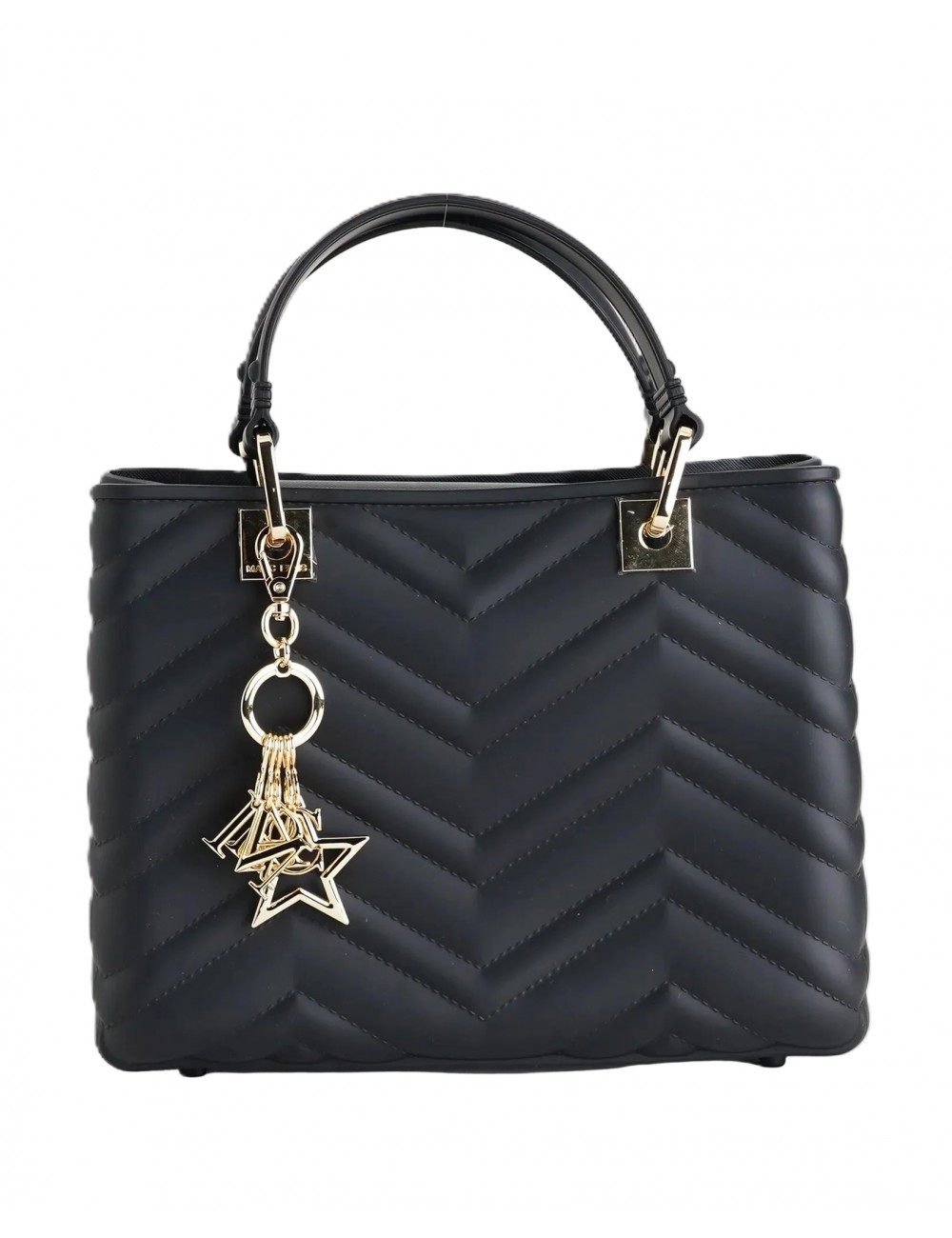 borsa marc ellis DONNA BLACK E LIGHT GOLD - KRISSY WAVE M vista frontale