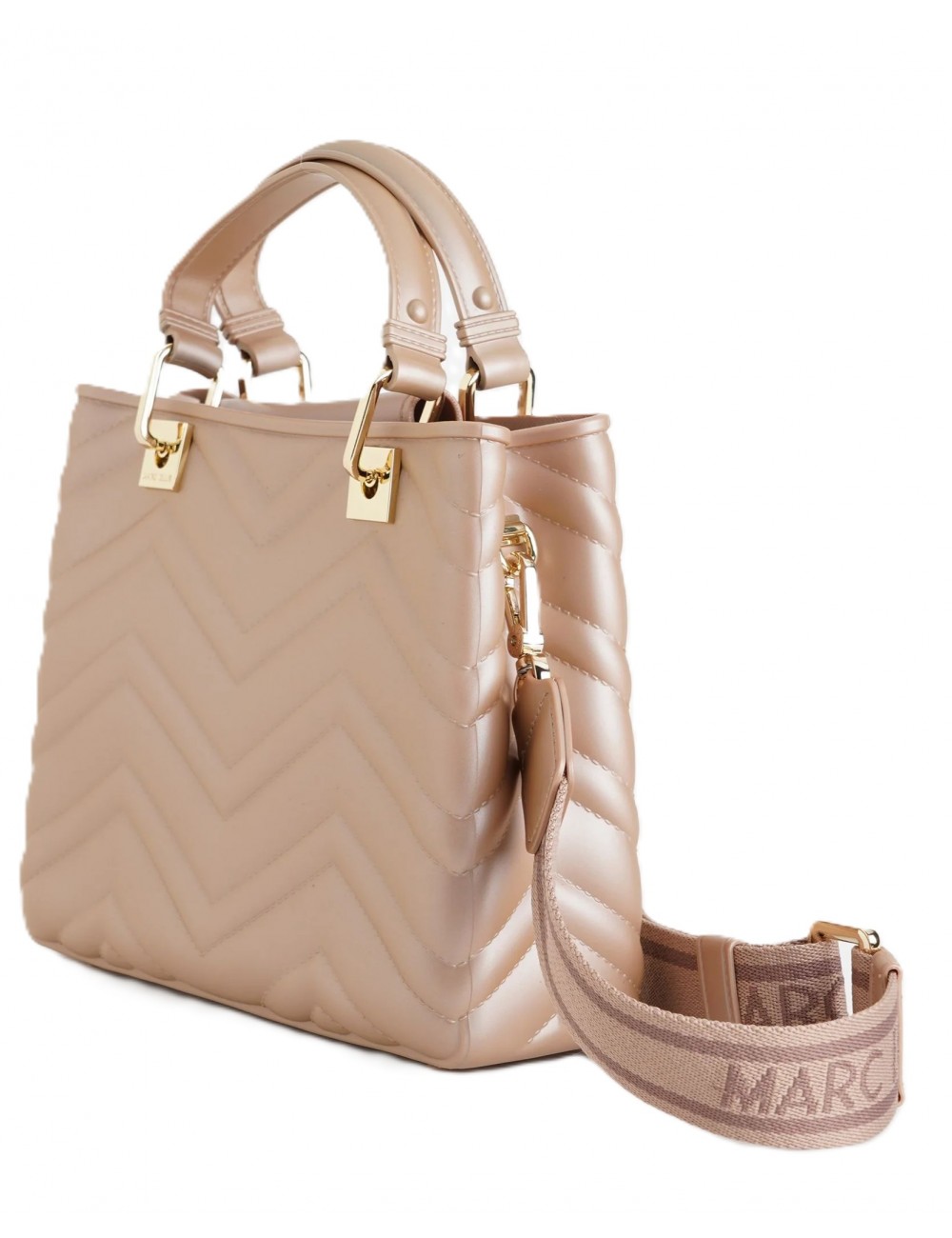 borsa marc ellis DONNA BEIGE SCURO E ORO MOKA MOUSSE/LIGHT GOLD - KRISSY WAVE M vista frontale
