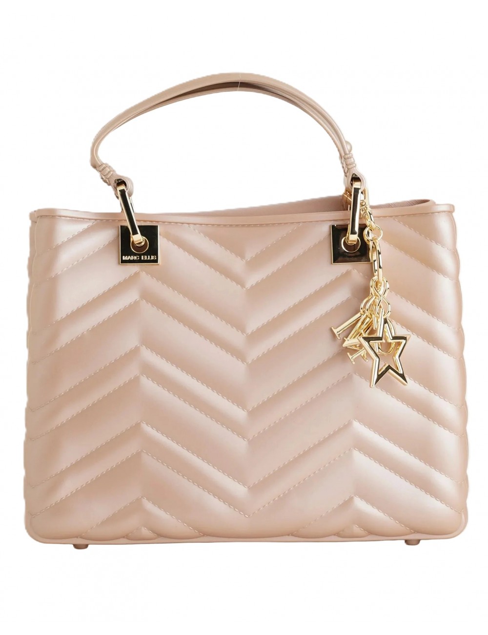 borsa marc ellis DONNA BEIGE SCURO E ORO MOKA MOUSSE/LIGHT GOLD - KRISSY WAVE M vista frontale