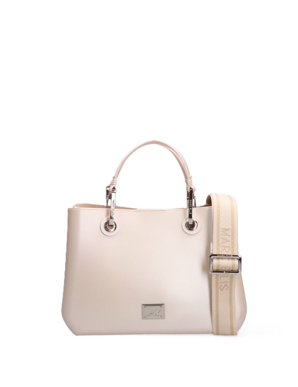 borsa marc ellis DONNA BEIGE E SILVER - FLAT KIRA vista frontale