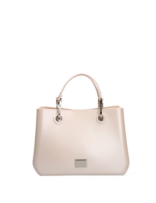 borsa marc ellis DONNA BEIGE E SILVER - FLAT KIRA vista frontale 2