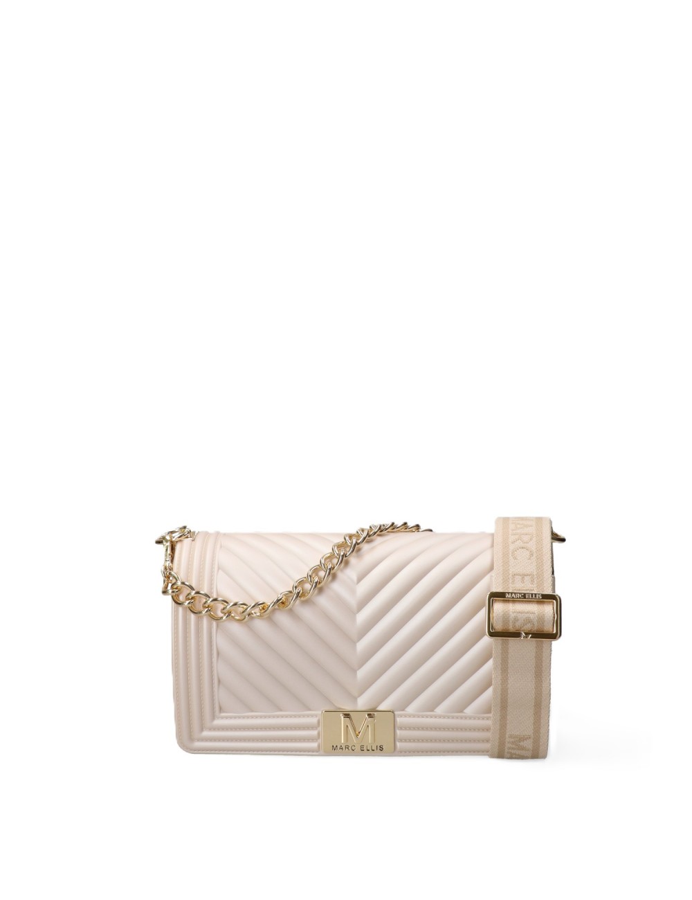 borsa marc ellis DONNA BEIGE E LIGHT GOLD - FLAT M 26 vista frontale