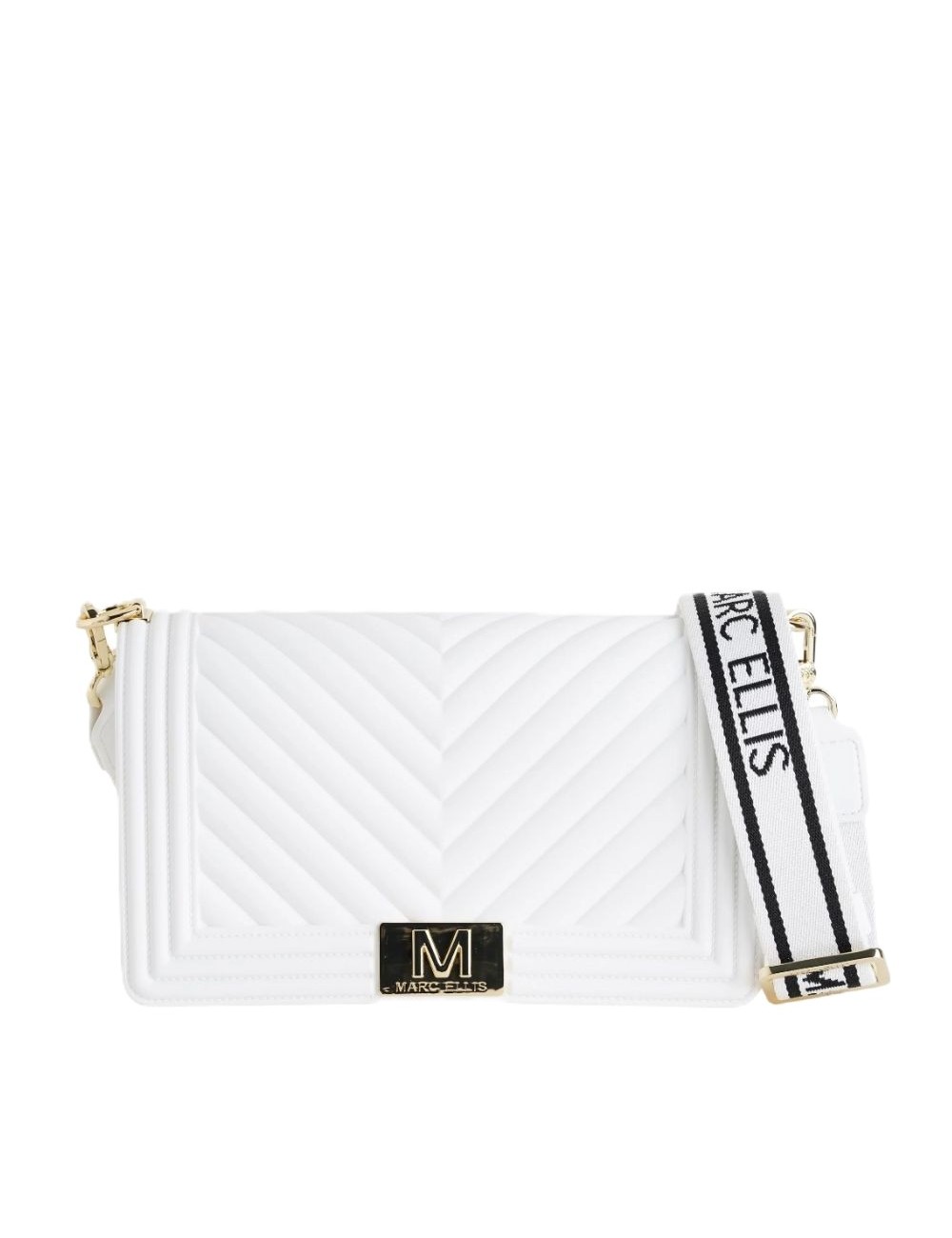 borsa marc ellis DONNA MILK E GOLD - FLAT M 26 vista frontale