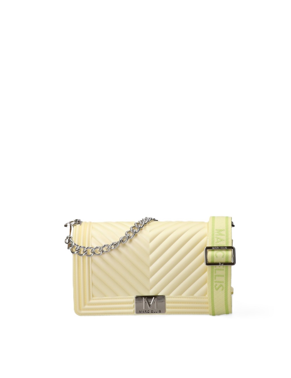 borsa marc ellis DONNA WAX YELLOW E SILVER - FLAT M 26 vista frontale