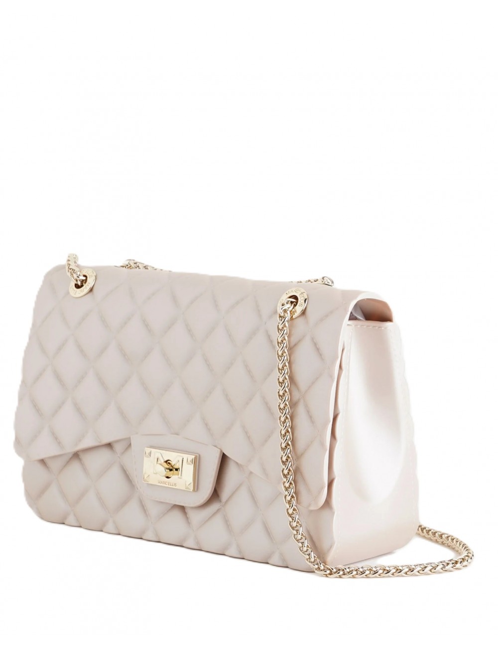 borsa marc ellis DONNA BEIGE E ORO LIGHT TAN/LIGHT GOLD - FLAT FALCON M 26 vista frontale