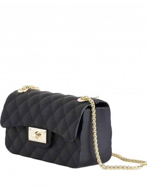 borsa marc ellis DONNA BLACK E LIGHT GOLD - FLAT FALCON XS vista laterale