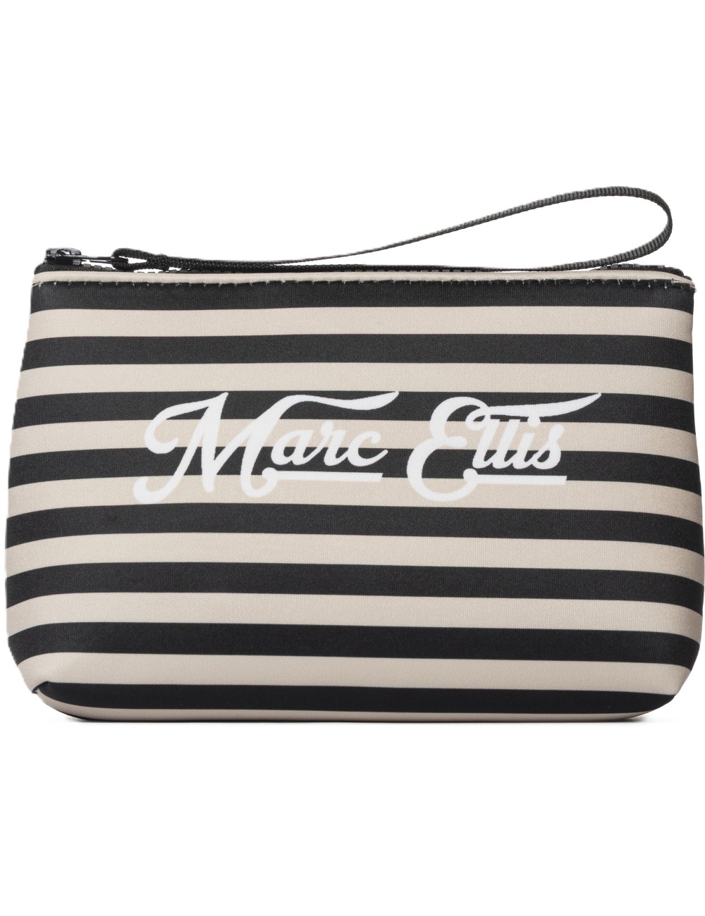 pochette marc ellis DONNA NERA E BEIGE VARIANT 03 - BUBY POUCH STRIPES vista frontale