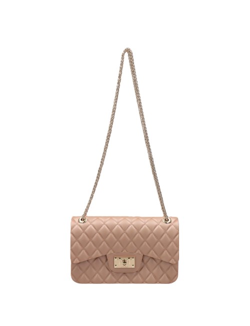 borsa marc ellis DONNA BEIGE SCURO E ORO MOKA MOUSSE/LIGHT GOLD - FLAT FALCON S 26 vista frontale 2