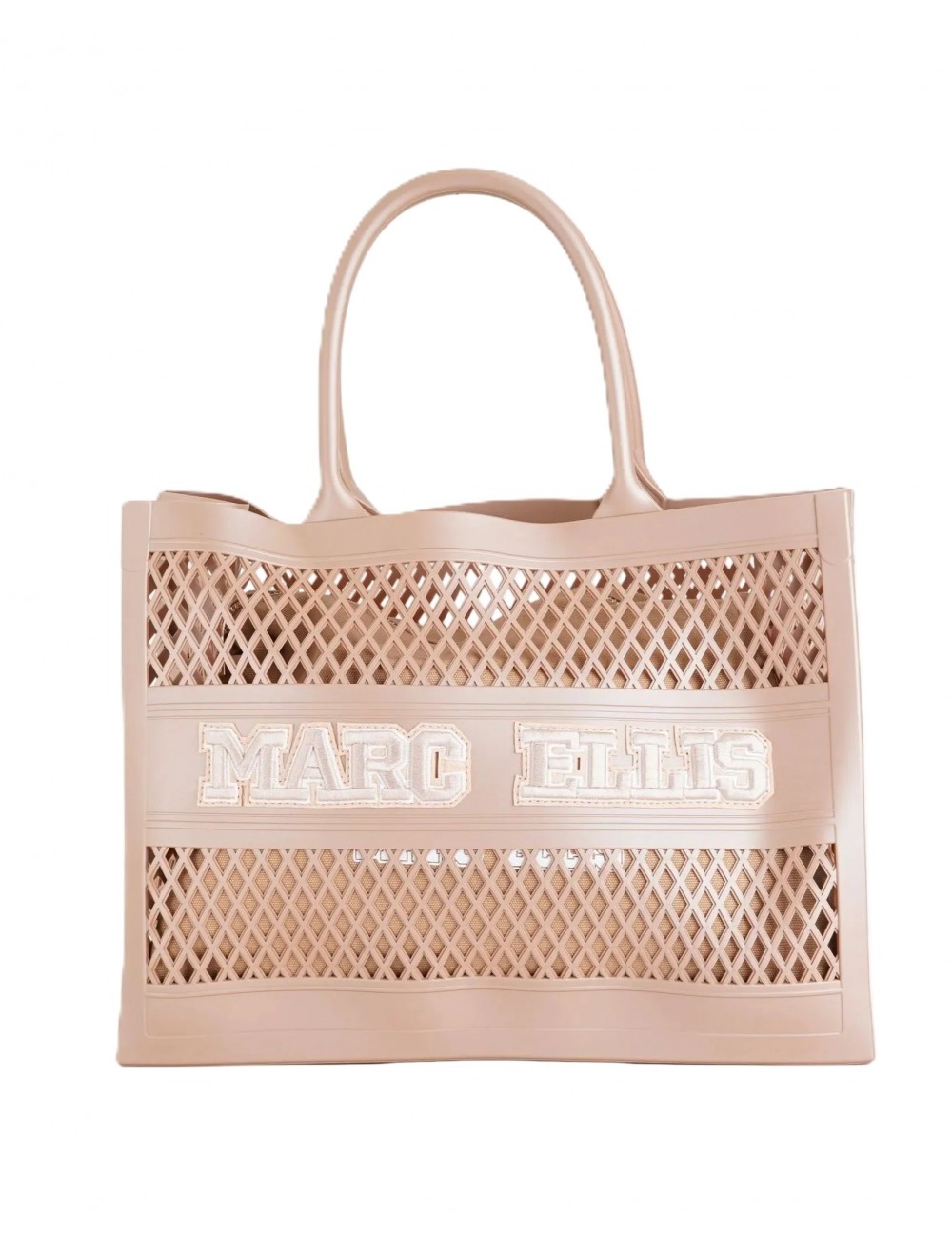borsa marc ellis DONNA BEIGE SCURO E ORO MOKA MOUSSE/LIGHT GOLD - FLAT SPONGE M vista frontale