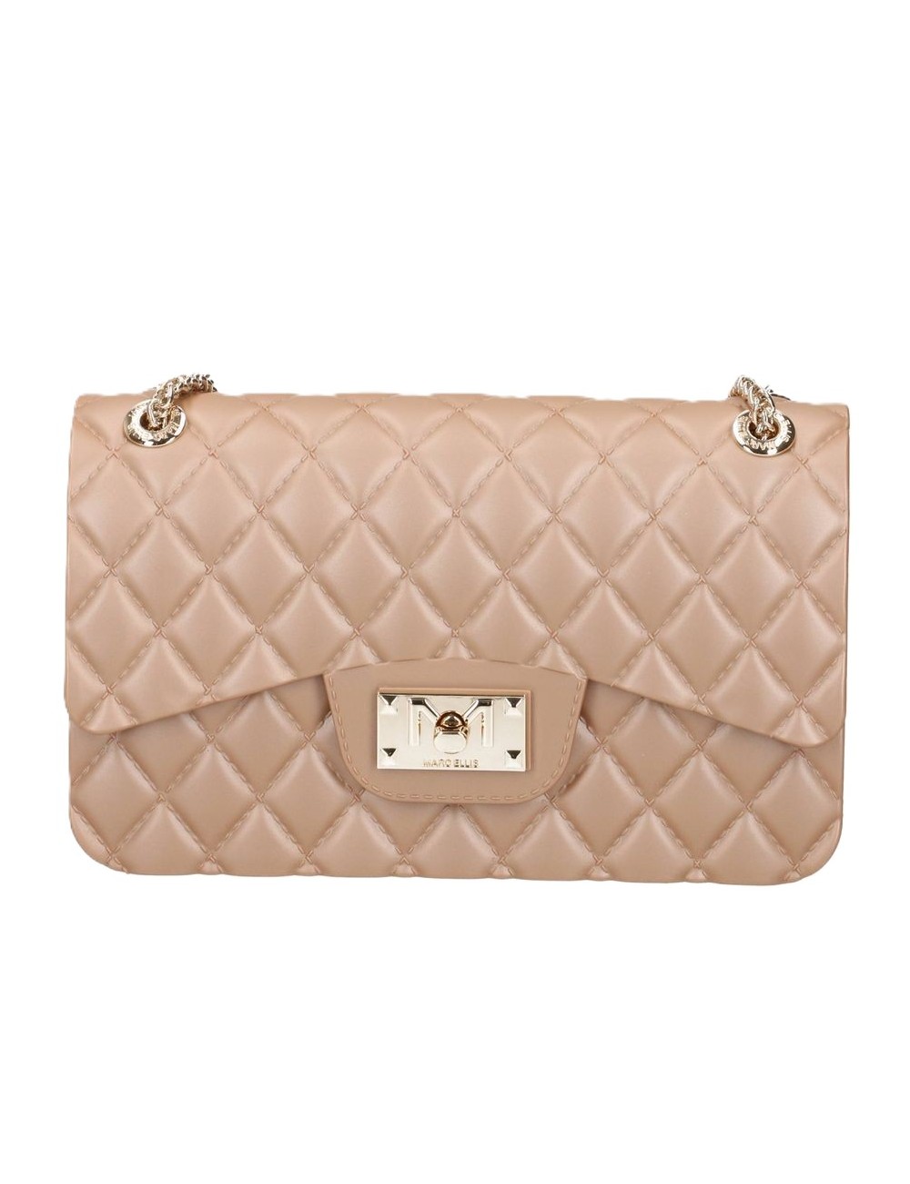 borsa marc ellis DONNA BEIGE SCURO E ORO MOKA MOUSSE/LIGHT GOLD - FLAT FALCON S 26 vista frontale