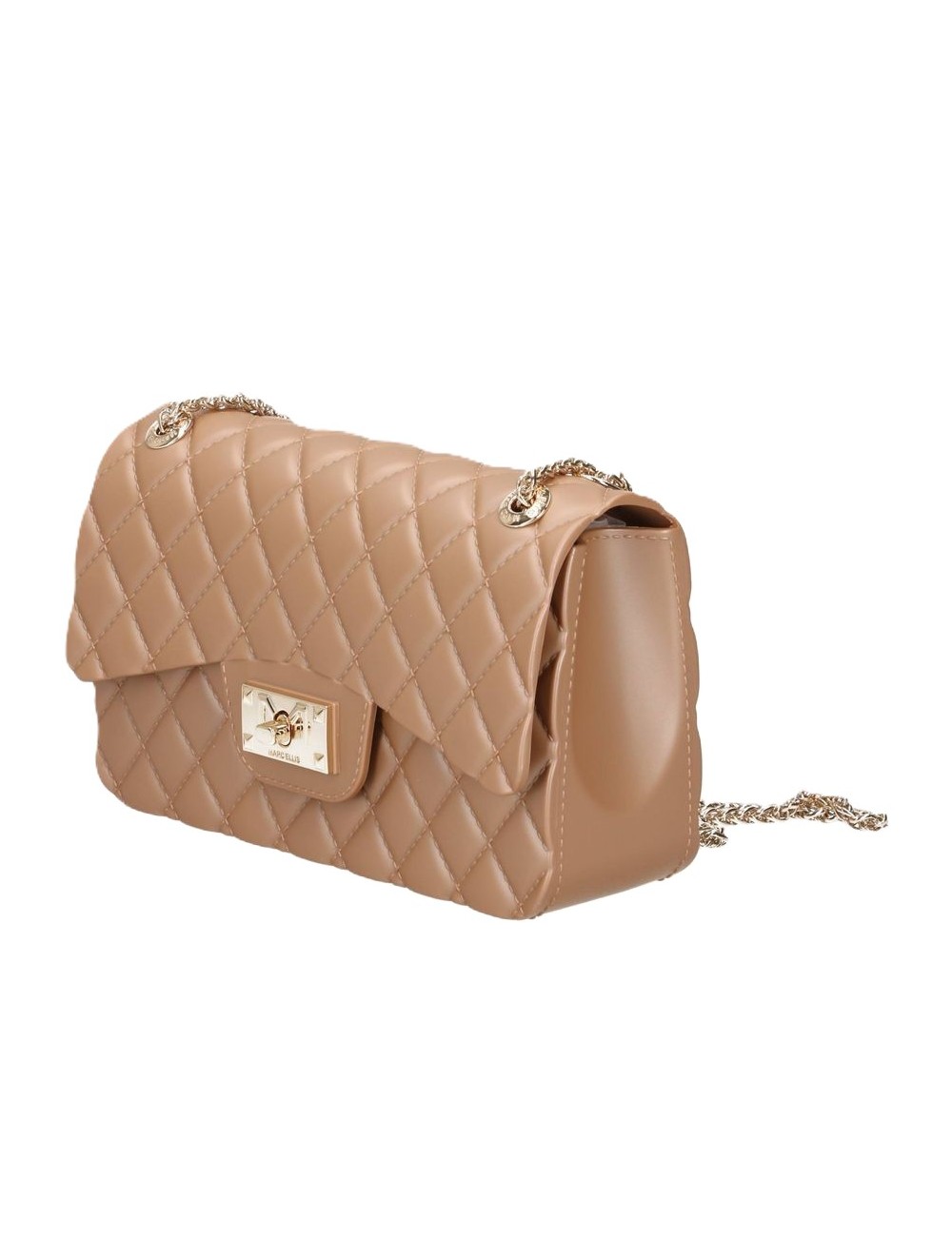 borsa marc ellis DONNA BEIGE SCURO E ORO MOKA MOUSSE/LIGHT GOLD - FLAT FALCON S 26 vista frontale