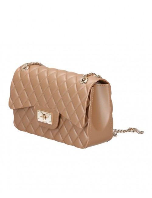borsa marc ellis DONNA BEIGE SCURO E ORO MOKA MOUSSE/LIGHT GOLD - FLAT FALCON S 26 vista laterale
