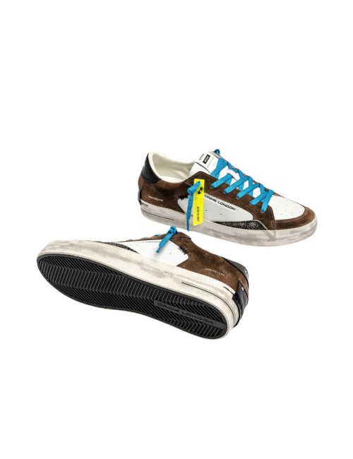 scarpe crime london UOMO BIANCHE E MARRONI - SK8 DELUXE - 11107AA8.60 vista dettagli 2