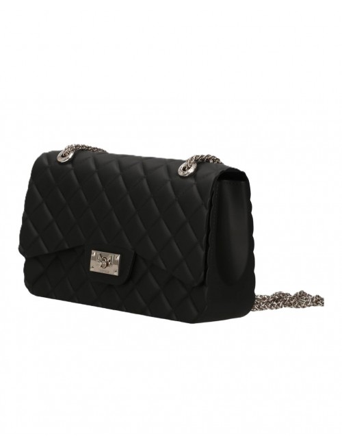 borsa marc ellis DONNA BLACK E SILVER - FLAT FALCON M 26 vista laterale